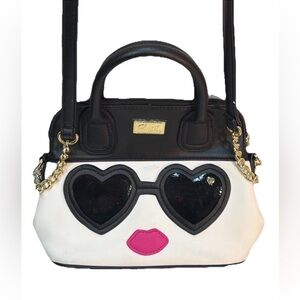 Luv Betsey by Betsey Johnson "Stela" Heart Sunglasses Satchel, NEW